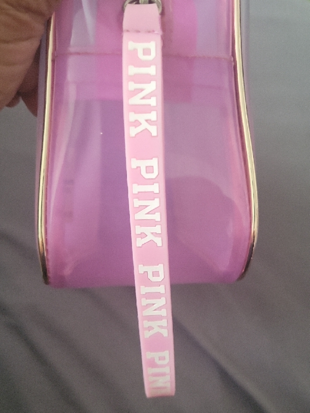 PINK Victoria's Secret Iridescent Lavender-to-Teal Cosmetic Pouch - Picture 5 of 9